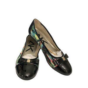 Anne Klein sport akatalya Womens Size 7  Black Multicolor side bow Ballet Flats